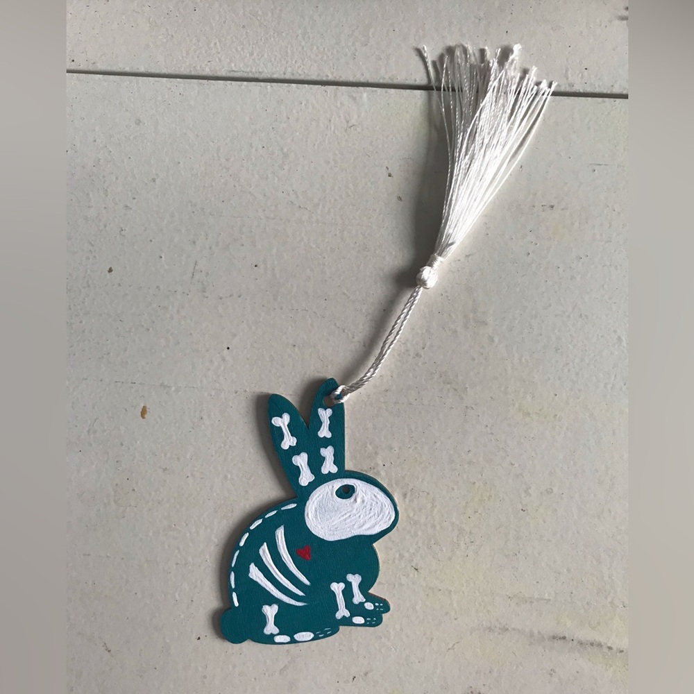 Skeleton bunny bookmarks or ornaments